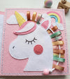 Personalized Rabbit Felt Quiet Book, Montessori Sensory Toy for Toddlers (10 Pages)