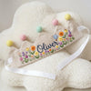 Hand-Embroidered Linen Birthday Crown, Spring Kite or Balloon Design, Personalized Name