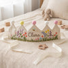 Personalized Wildflower Birthday Crown, Embroidered Butterfly & Bee Cake Smash Prop