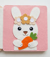 Personalized Rabbit Felt Quiet Book, Montessori Sensory Toy for Toddlers (10 Pages)