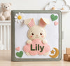 Personalized Rabbit Felt Quiet Book, Montessori Sensory Toy for Toddlers (10 Pages)