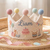 Hot Air Balloon and Cake Smash Party Hat: Birthday Celebration Accessory, Custom Name Crown