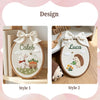 Custom Bunny & Carrot Embroidery Hoop, Hedgehog Watering Flowers Art, Garden Theme Name Plaque