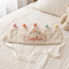 Hand-Embroidered Linen Birthday Crown, Custom Name Keepsake for Baby (16.5" Crown)