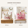 Hand-Embroidered Linen Baby Birthday Crown, Personalized Name Keepsake Hat