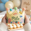 Custom Name Hand-Embroidered Ocean Crown, Dolphin or Pufferfish Birthday Party Hat