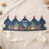 Custom Name Hand-Embroidered Ocean Crown, Dolphin or Pufferfish Birthday Party Hat