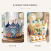 Custom Name Hand-Embroidered Ocean Crown, Dolphin or Pufferfish Birthday Party Hat
