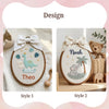 Embroidered Adorable Jungle Animal Baby Sign, Oval Custom Name Hoop, Safari Nursery Wall Art