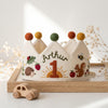 Hand Embroidered Forest Theme Birthday Crown, Linen Toddler Hat, Woodland Party Prop