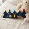 Hand Embroidered Forest Theme Birthday Crown, Linen Toddler Hat, Woodland Party Prop