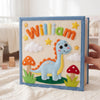 Personalized Dinosaur Felt Quiet Book, Montessori Sensory Activity Toy for Toddlers