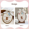 Embroidered Teddy Bear Name Sign: Custom Parachute Bear Nursery Decor
