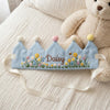 Custom Embroidered Floral Bee Crown: First Birthday Keepsake, Wildflower Party Hatv