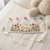 Custom Embroidered Floral Bee Crown: First Birthday Keepsake, Wildflower Party Hatv