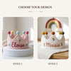 Hand-Embroidered Linen Baby Crown, Personalized Daisy or Sunflower Keepsake
