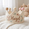 Hand-Embroidered Bear and Rabbit Baby Party Crown, First Birthday Keepsake for Boys and Girls