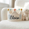 Personalized Linen Floral Birthday Crown: Hand-Embroidered Baby Keepsake (1-3 Years)