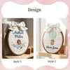 Adorable Sky Theme Baby Name Hoop, Hand Embroidered Pilot Bear Decor, Sweet Hot Air Balloon Bear Name Sign
