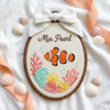 Dreamy Under the Sea Custom Name Hoop: Marine Life Nursery Wall Decor, Personalized Heirloom Gift