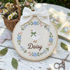 Hand-Embroidered Cute Goose Baby Name Sign: Vintage Oval Nursery Wall Art, Newborn Baby Shower Gift