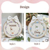 Hand-Embroidered Cute Goose Baby Name Sign: Vintage Oval Nursery Wall Art, Newborn Baby Shower Gift