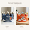 Custom Embroidered Galaxy Birthday Crown: Astronaut Dog & Rocket Party Hat, First Birthday Keepsake