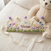 Personalized Floral Linen Birthday Crown, Hand Embroidered Bee or Butterfly, 1st Birthday Hat