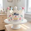 Personalized Sweet Treats Birthday Crown: Custom Linen Keepsake with Cupcake & Candies