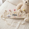 Personalized Sweet Treats Birthday Crown: Custom Linen Keepsake with Cupcake & Candies