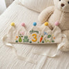 Hand-Embroidered Linen Birthday Crown: Garden Friends, First Birthday Keepsake