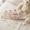 Personalized Sweet Celebration Birthday Crown: Hot Air Balloon & Cake Linen Hat, Custom Baby Keepsake