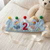 Custom Embroidered Number Birthday Crown: Cute Elephant & Hippo Party Hat, Safari Theme First Birthday Keepsake