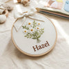 Hand-Embroidered Spring Flower Baby Name Sign: Newborn Baby Shower Gift