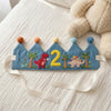 Custom Embroidered Number Birthday Crown:T-Rex Safari Party Hat, Dinosaur Theme First Birthday Keepsake