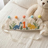 Custom Embroidered Number Birthday Crown: T-Rex & Triceratops Party Hat, Jurassic Theme First Birthday Keepsake