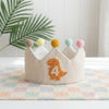 Dino Friends Monthly Milestone Crown: Little Explorer Dino Birthday Crown, Party Hat for Baby